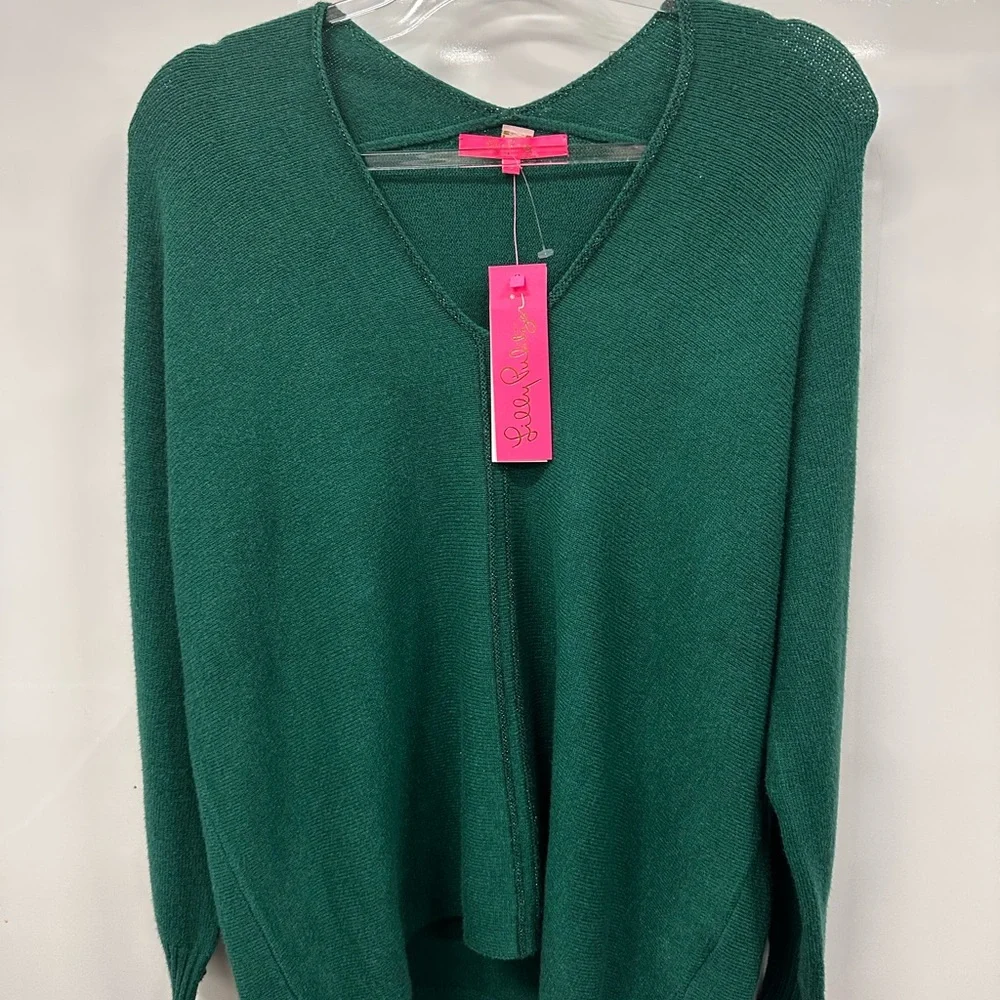 NWT Lilly Pulitzer Green V-Neck Sweater - Picture 8 of 9